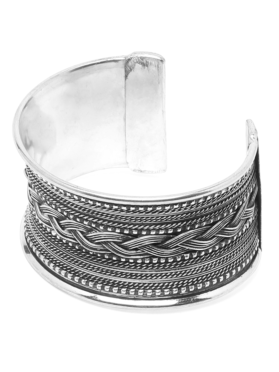 YouBella Jewellery Celebrity Inspired Silver Plated Cuff Bracelet for Girls and Women